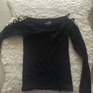 Shoulder detail spandex long sleeve